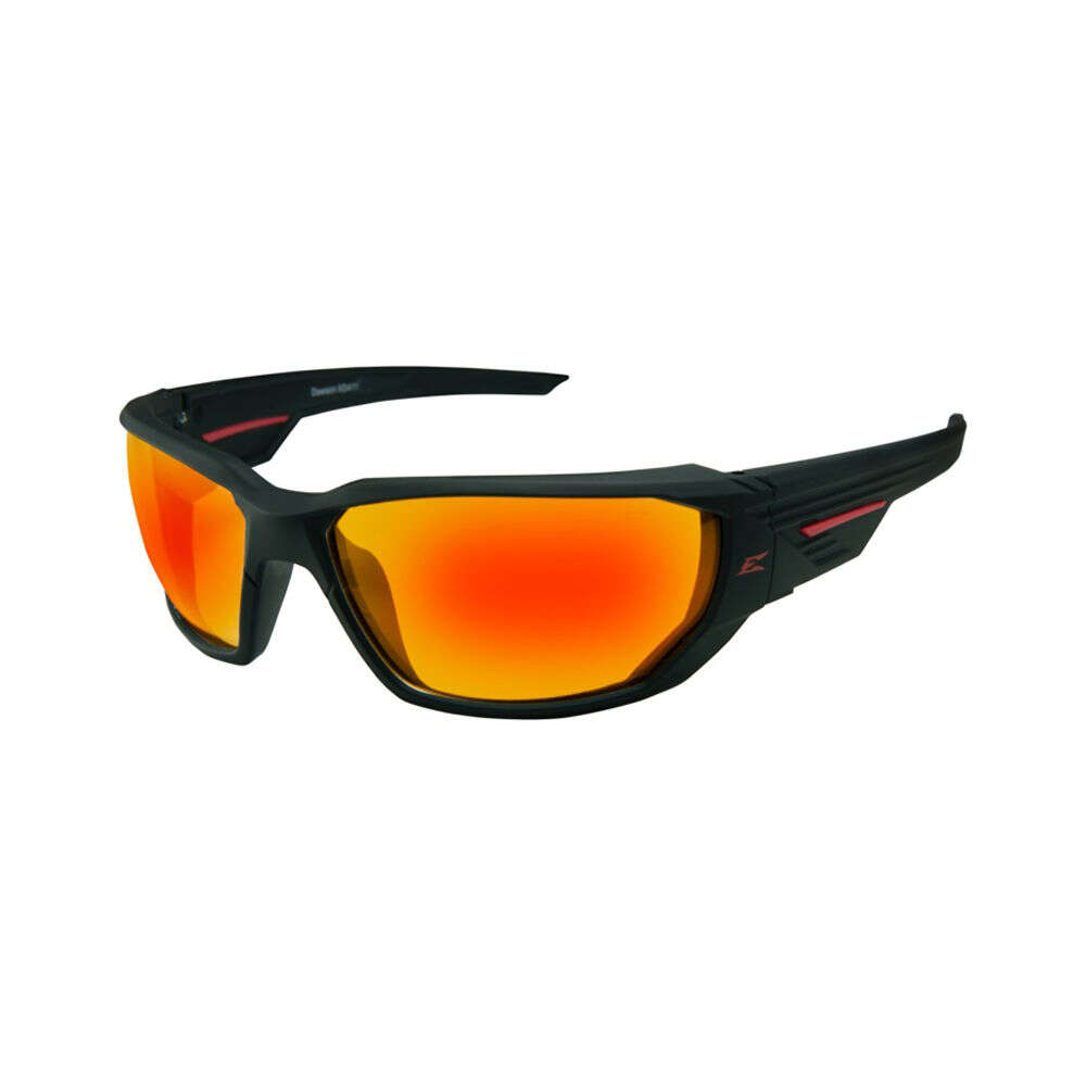 Safety Protection Edge Eyewear 4.50" DAWSON MATTE BLK FRAME/RED MIRROR LENS